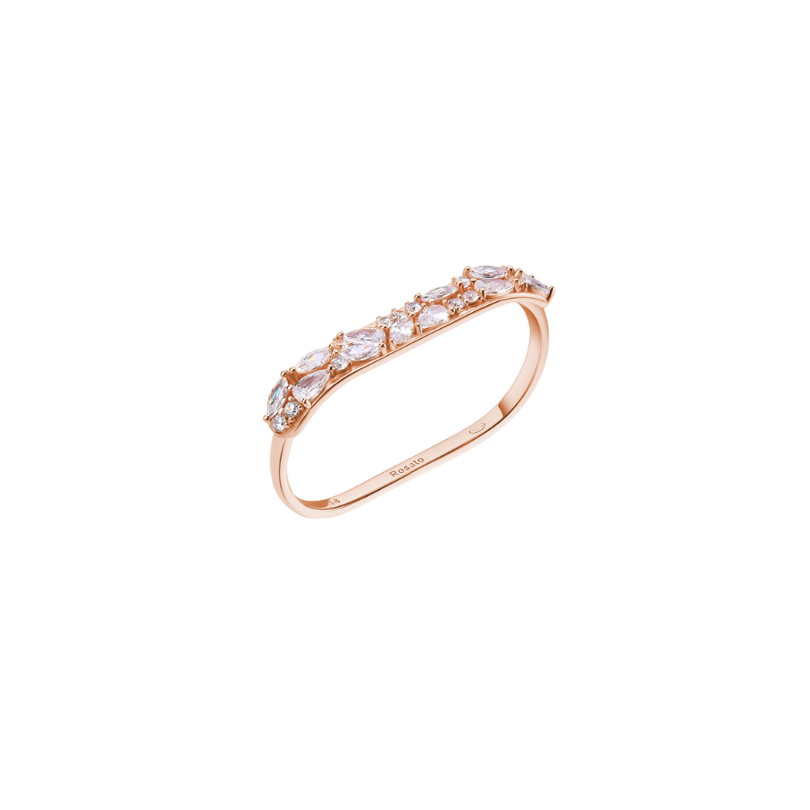 Women's Double Silver Ring GEMMA, ROSATO