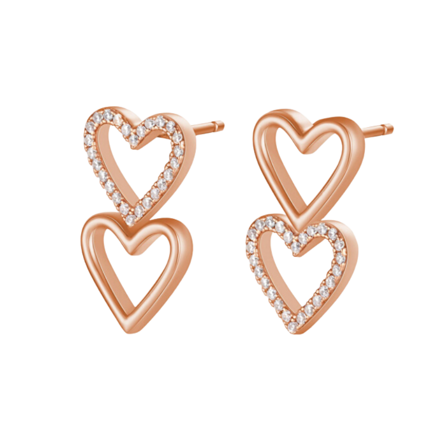 Cercei de damă în formă de inimă de argint GOT ME, ROSATO