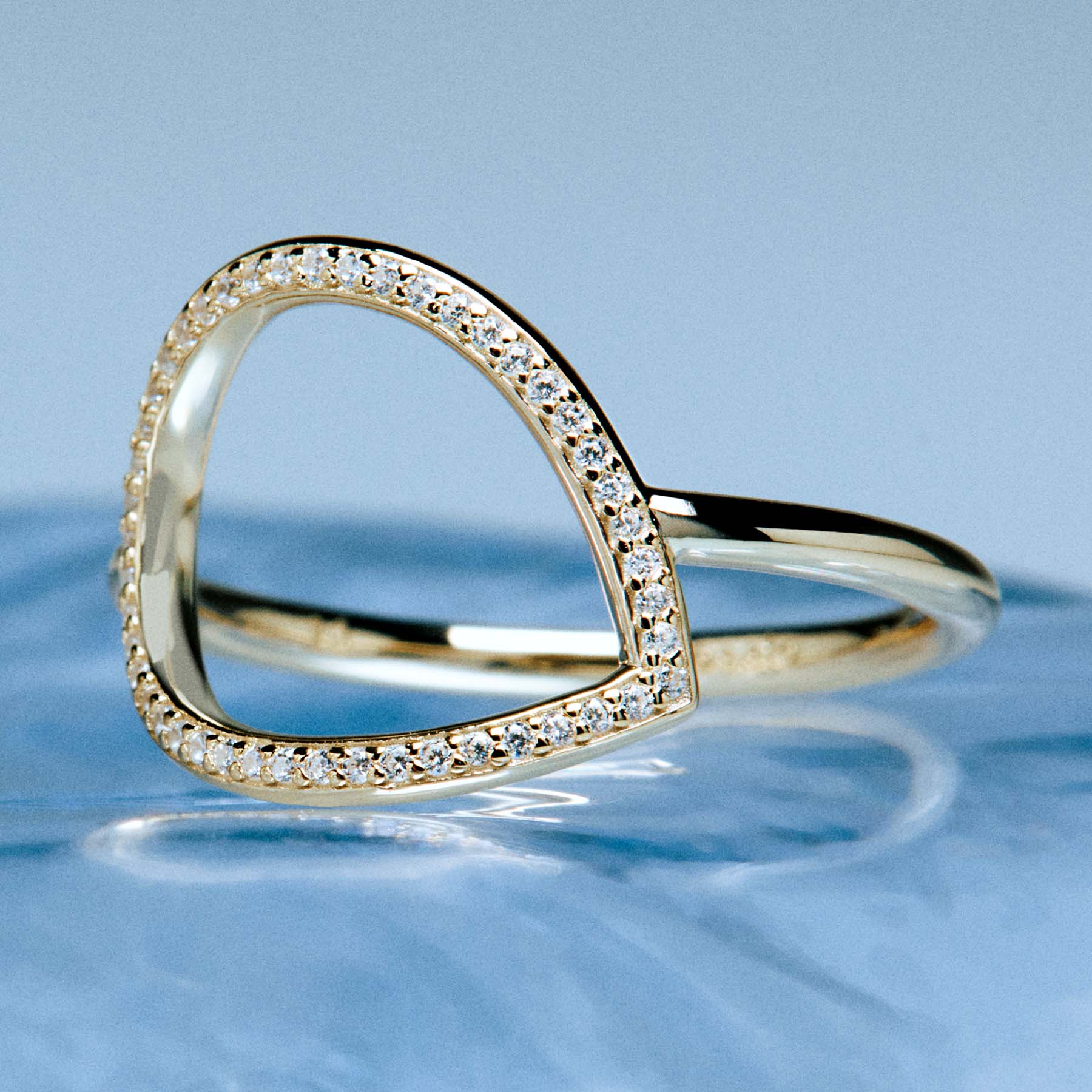 Inel Sofia din argint pentru femei, placat cu aur, Rosato