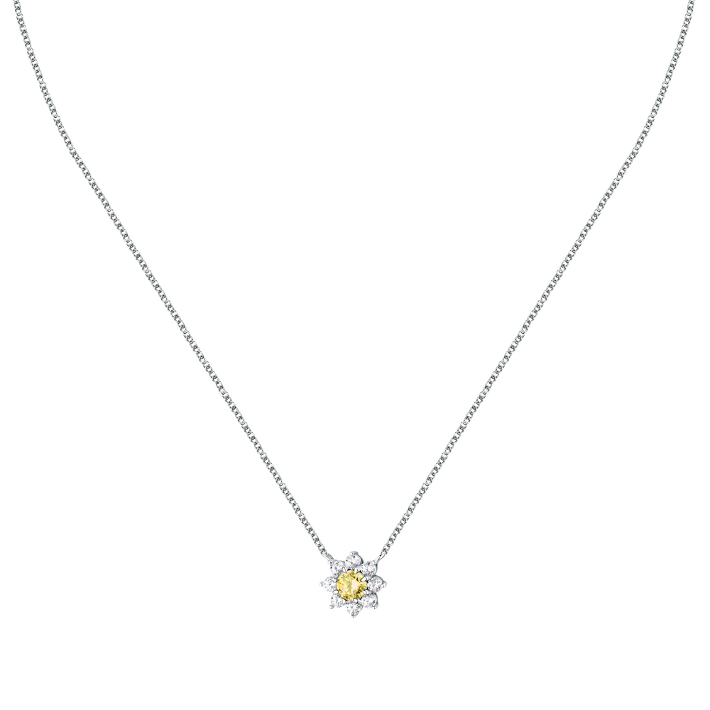 Women's necklace sterling silver Tesori with flower pendant, MORELLATO