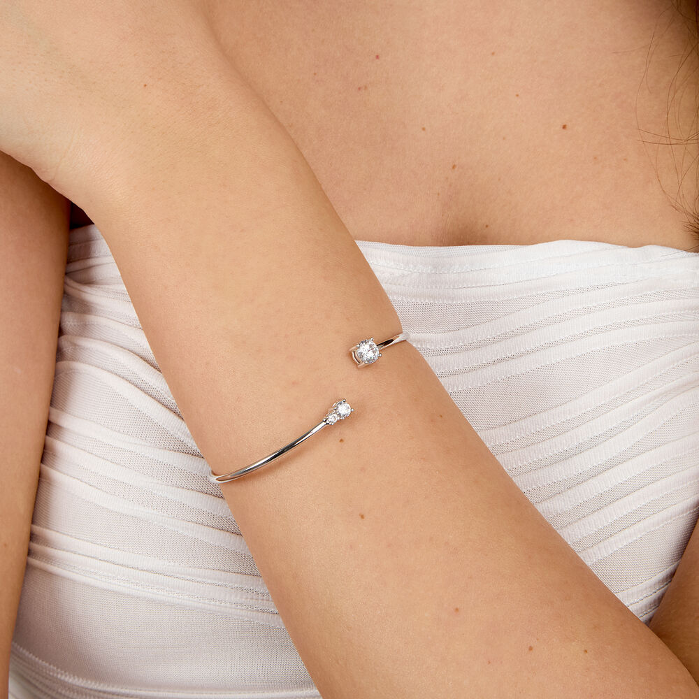 Tesori silver bangle bracelet for women rhodium-plated, Morellato