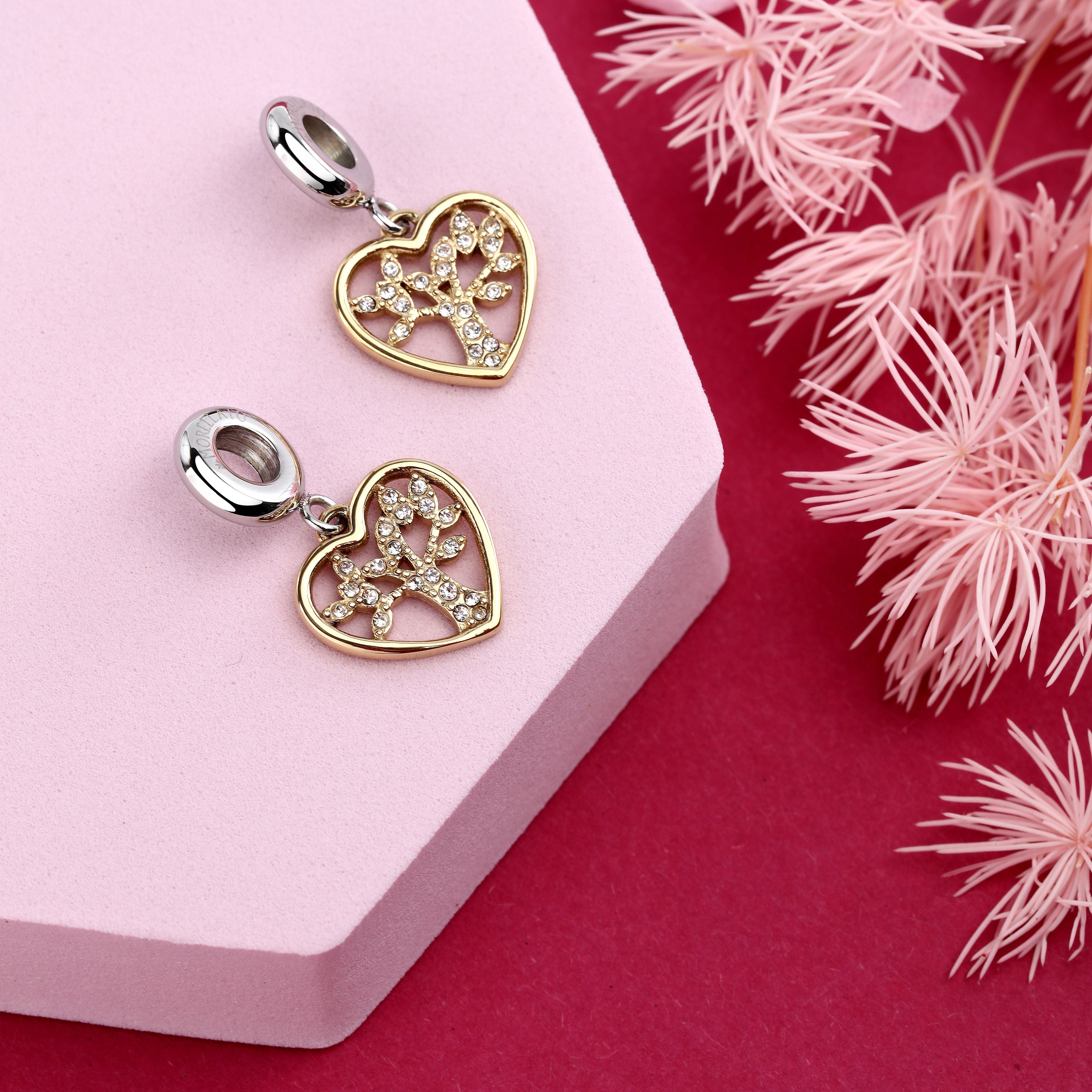 Women's charm pendant heart-shaped with family tree, MORELLATO