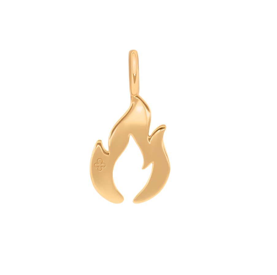 Pandantiv dama Flame, 1,6 cm, placat cu aur, Lilou