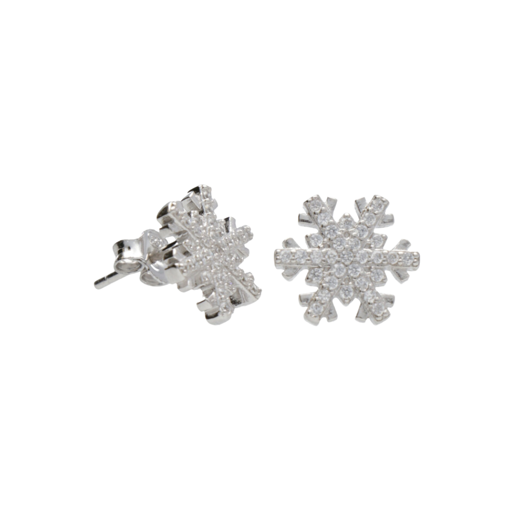 Women's earrings sterling silver Frozen snowflake, Insolito