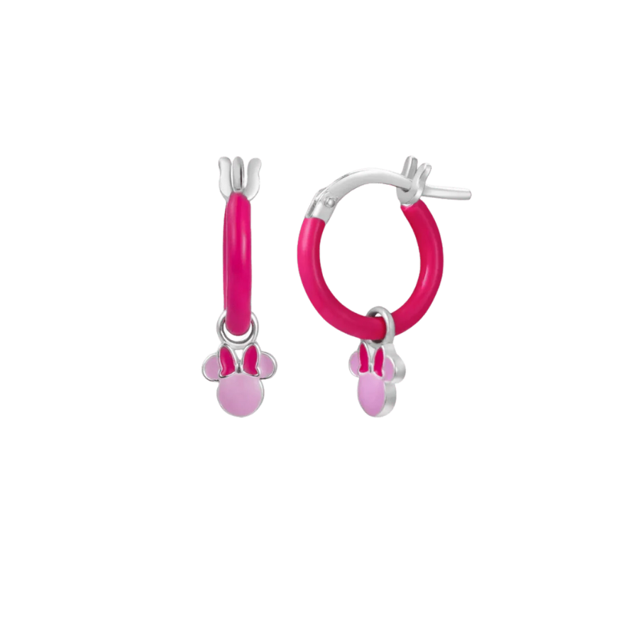 Cercei copii din argint sterling creol Disney cu pandantiv Minnie