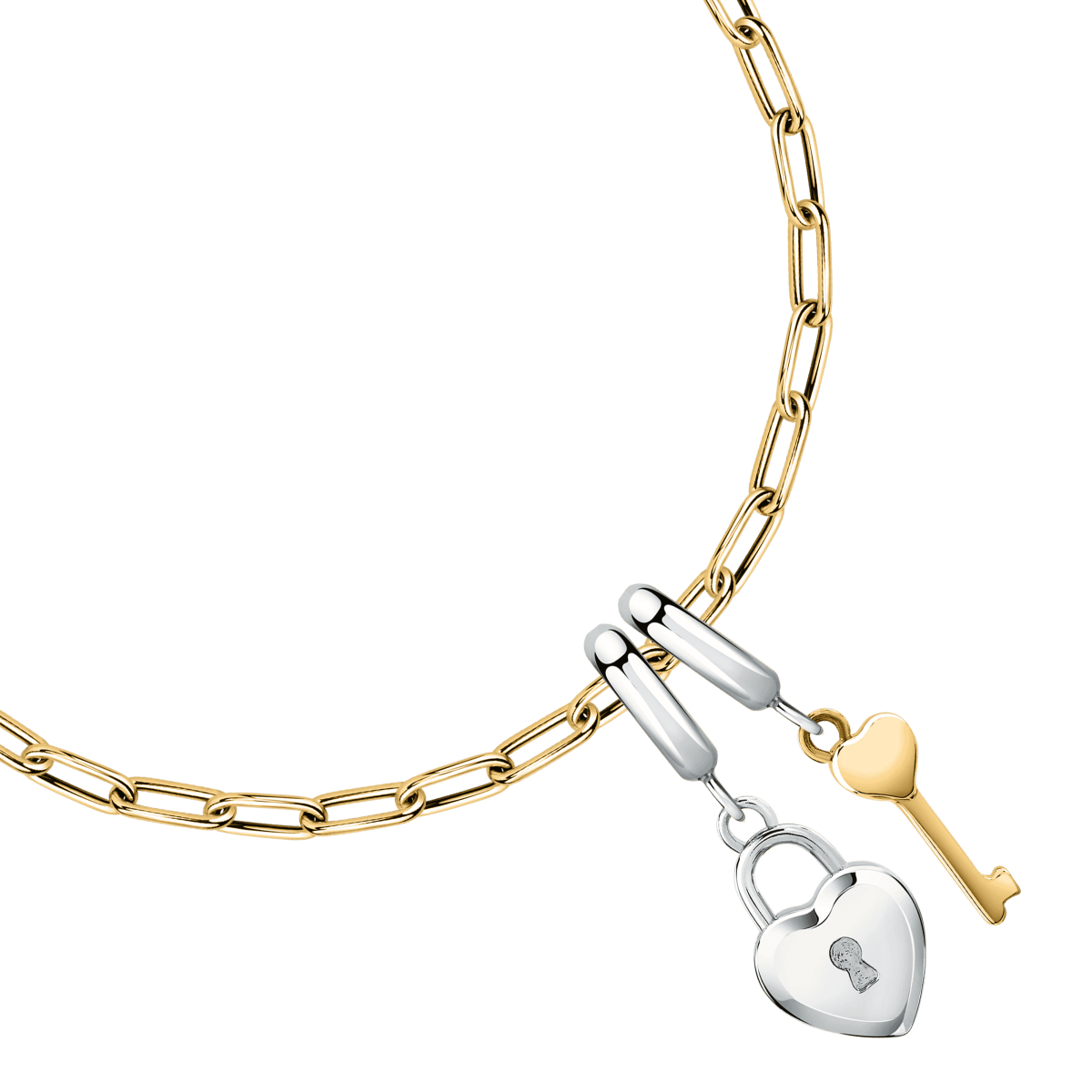 Bratara cu talismane lacat si cheie, ajustabila de 16 + 3 cm - Bratari pentru talismane - SCZ1376 - MORELLATO - Tessora