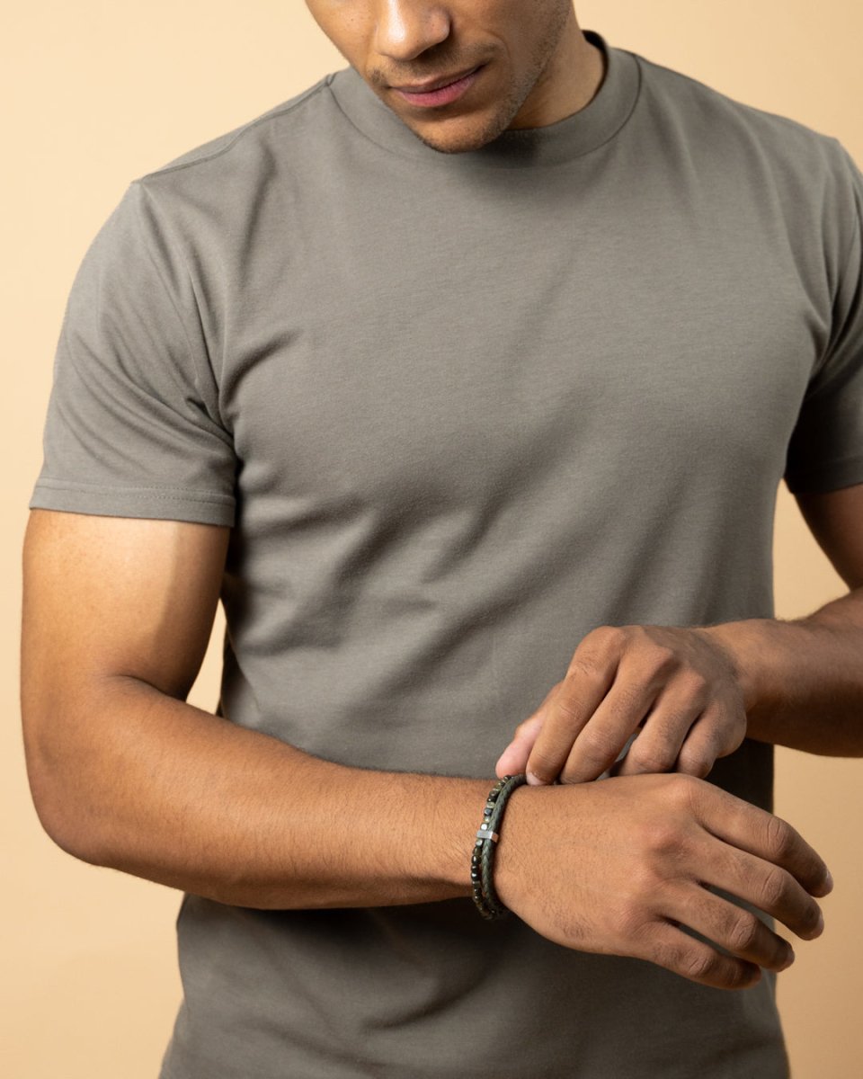 Bratara pentru barbati Double Green - Bratari pentru barbati - O38XSS - GEMINI - Tessora