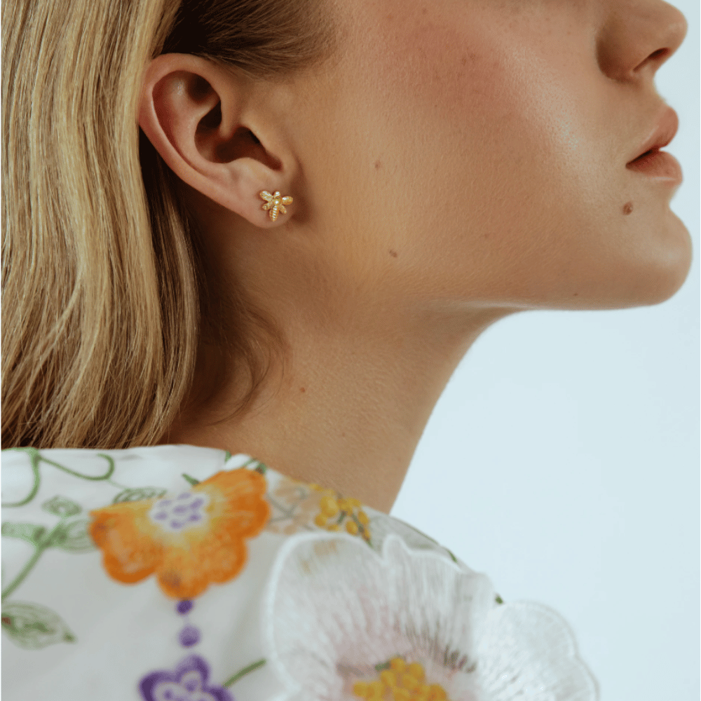 Cercei cu surub Honey, placati cu aur - Cercei cu surub - 211/KOL/9/PO - Lilou - Tessora