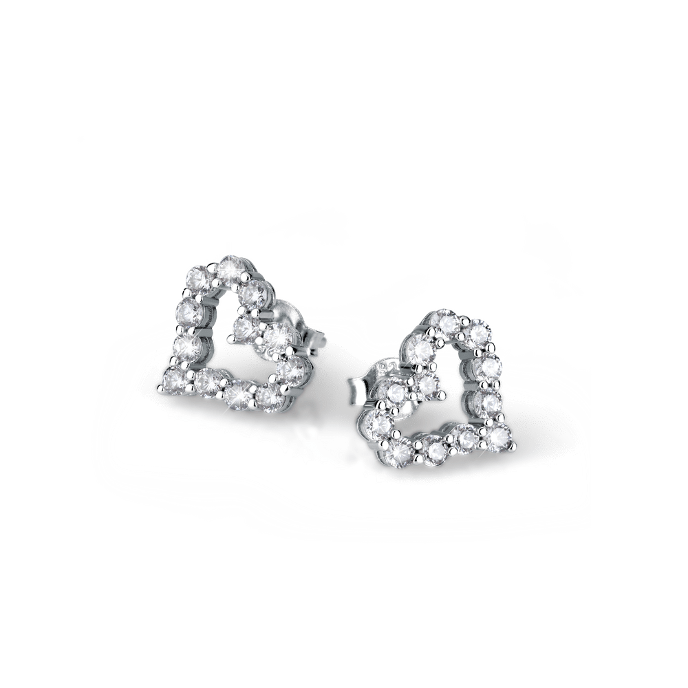 Cercei Tesori In forma de inimioara cu pietricele de zirconiu - Cercei din argint - saiw130 - MORELLATO - Tessora