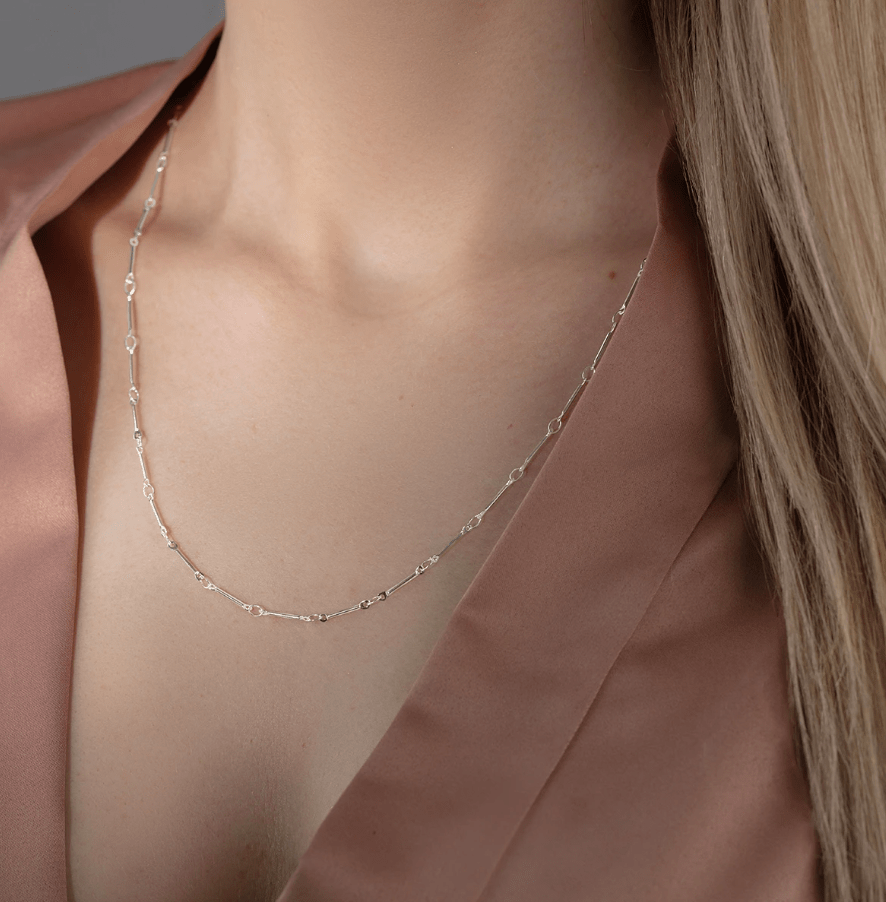 Colier Bamboo ajustabil de 1.1 cm placat cu argint - Coliere - 236/400/LAN/NO10/11/SR - Lilou - Tessora