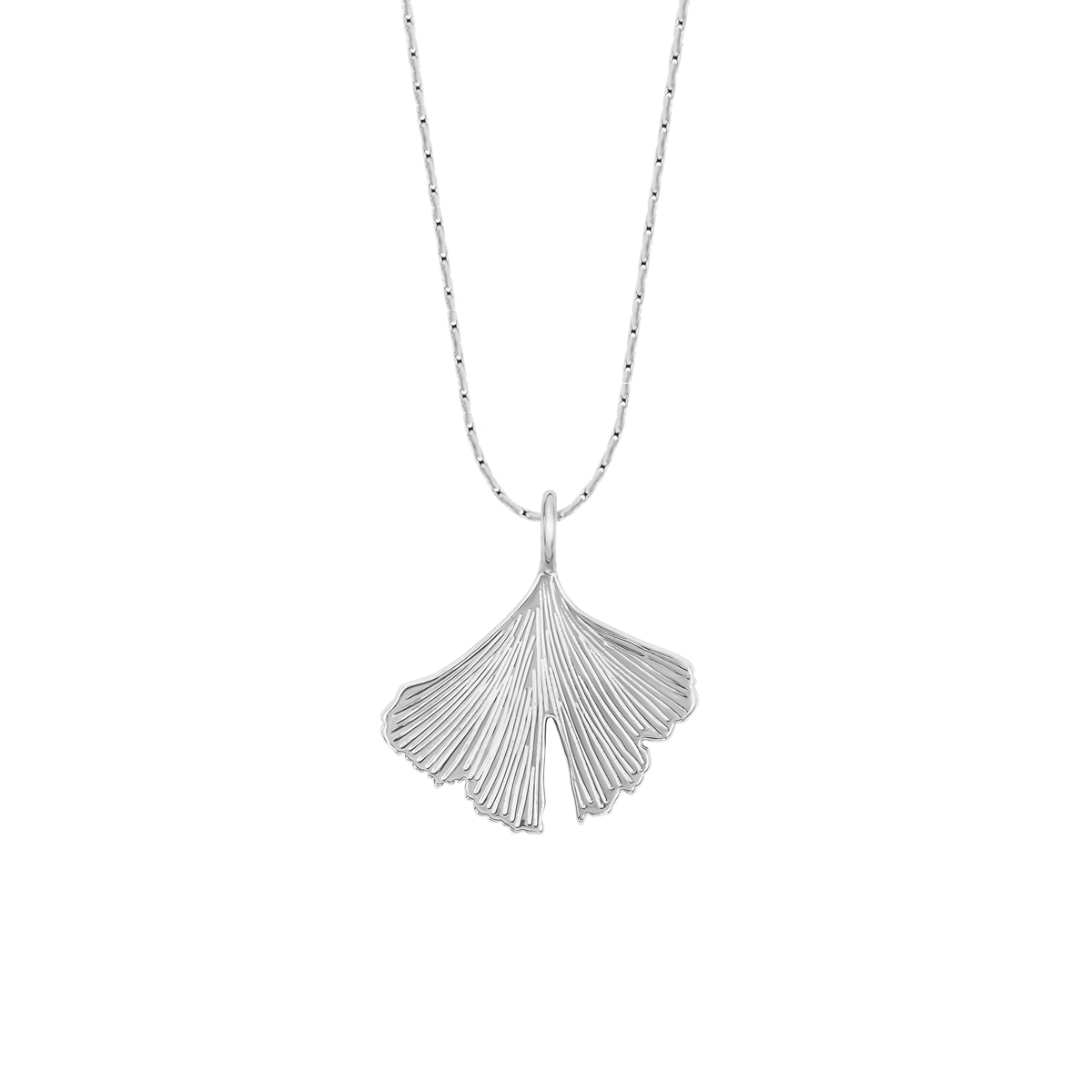 Colier cu pandantiv Ginko placat cu argint pe un lant Sublime de 40.5 cm - Coliere cu pandantiv - A03/MARKET/ANS/78 - Lilou - Tessora