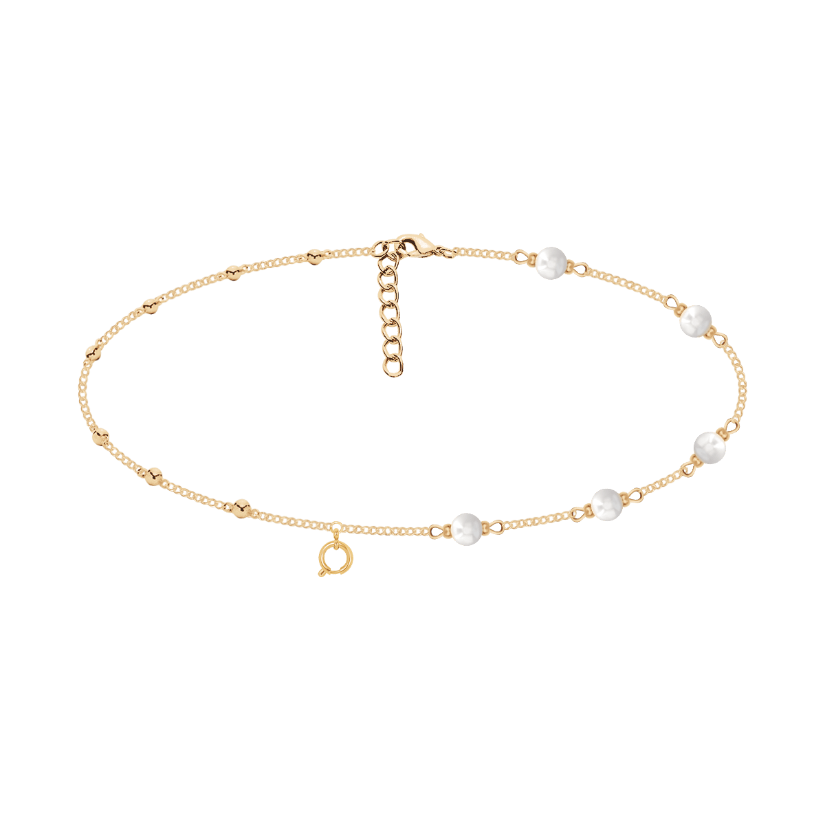 Colier cu perle de 5 mm cu loc pentru pandantiv placat cu aur - Coliere cu perle - 222/350/LAN/PEB/PO - Lilou - Tessora