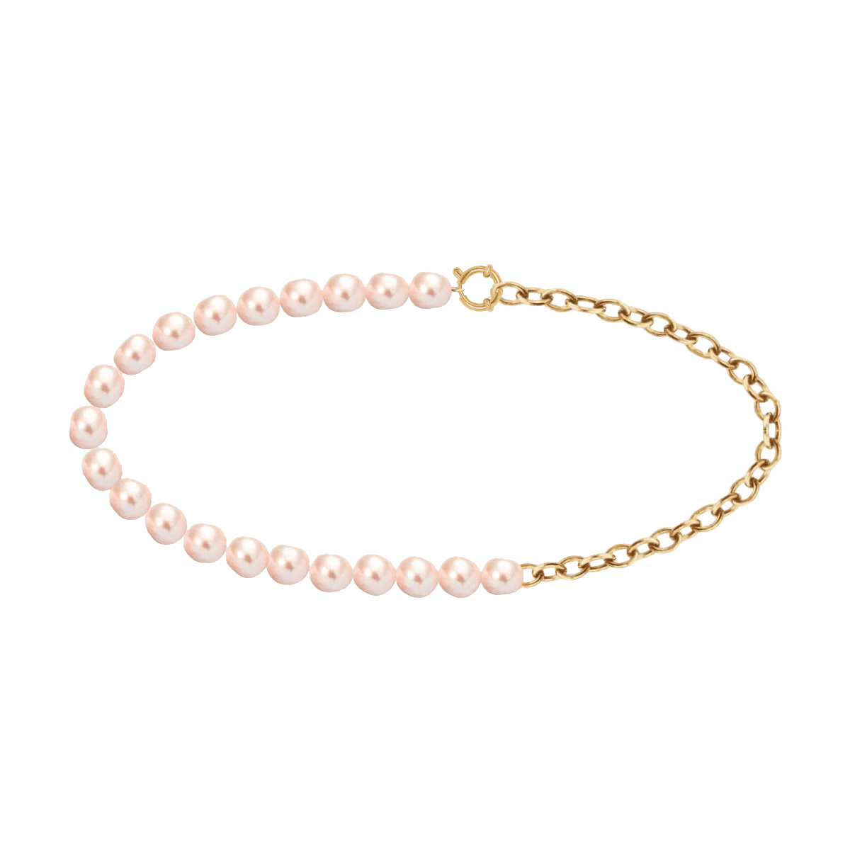 Colier cu perle mari si lant No.1 38 cm - Coliere cu perle - A03/MARKET/ANS/97 - Lilou - Tessora