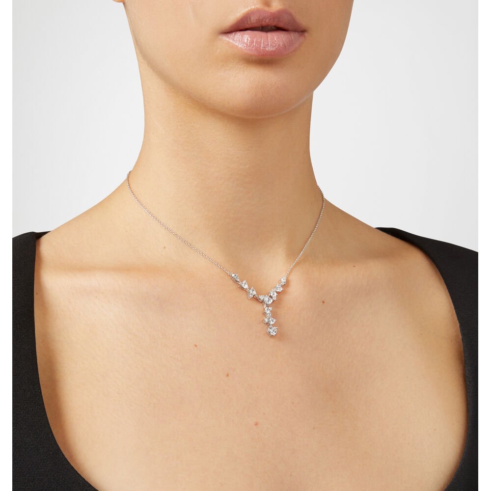 Colier din argint cu pietricele In forma de inima - Coliere - J19AXD15 - CHIARA FERRAGNI - Tessora