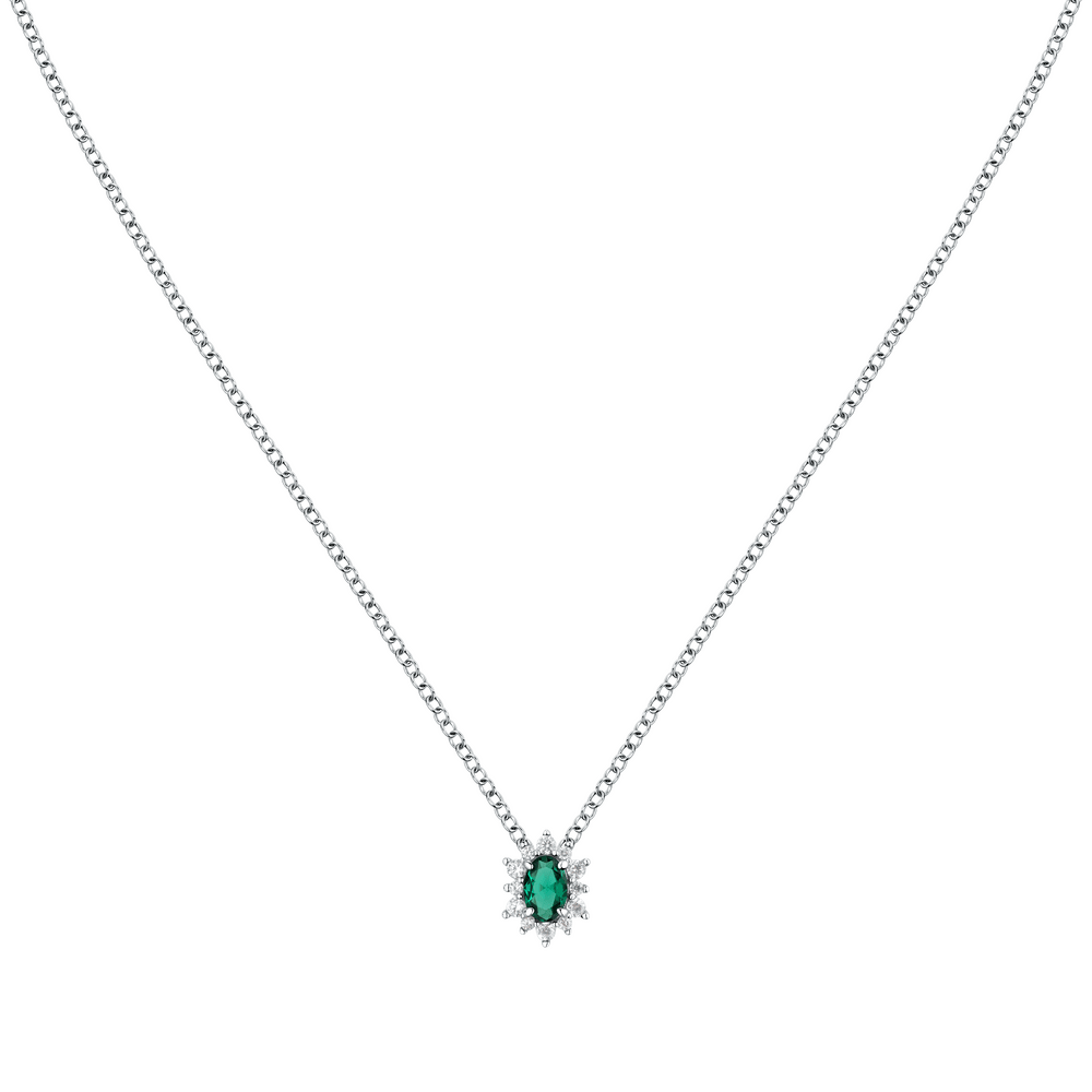 Colier Tesori Kate verde smarald si pietricele de zirconiu - Coliere din argint - saiw151 - MORELLATO - Tessora