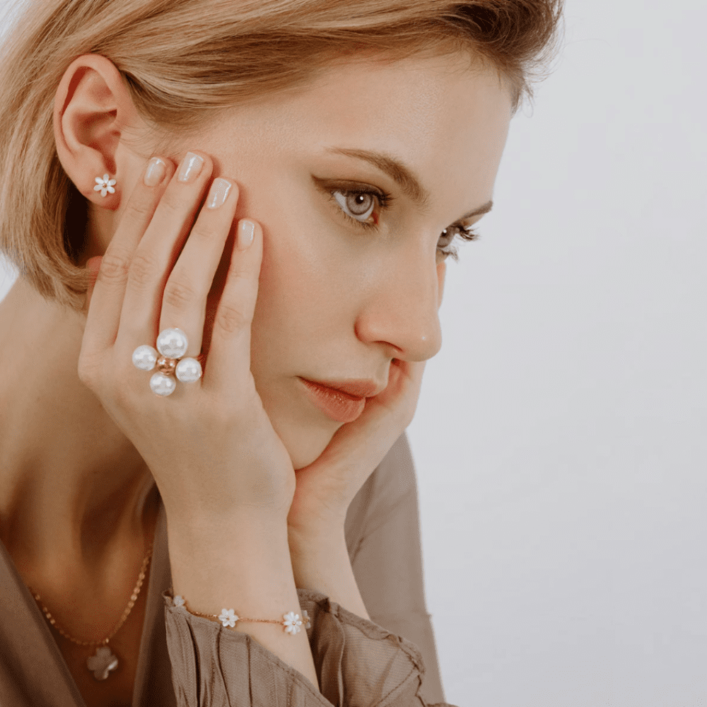 Inel Luck cu perle - Inele cu perle - 152/30/S/PIE/PEB/PO - Lilou - Tessora