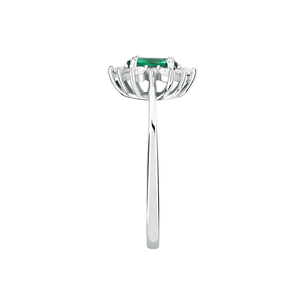 Inel Tesori Kate verde smarald si pietricele de zirconiu - Inele din argint - saiw155012 - MORELLATO - Tessora