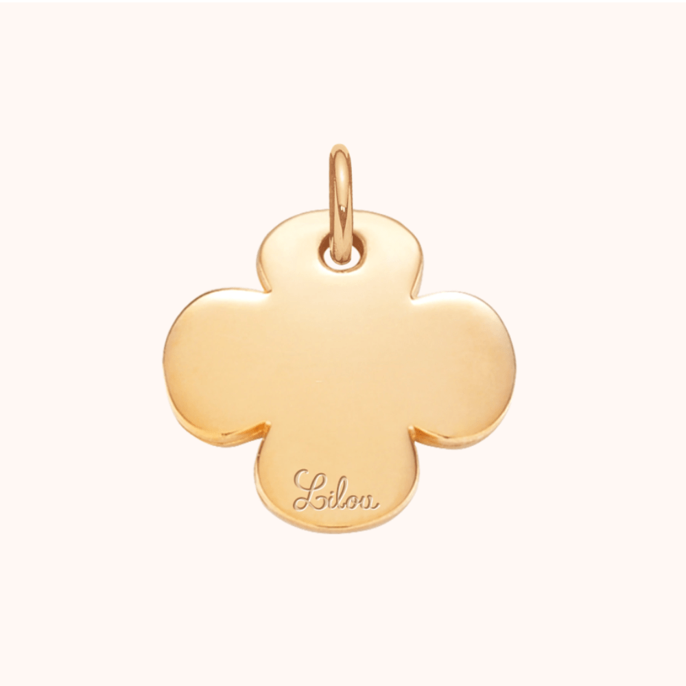 Pandantiv model trifoi rotund, placat cu aur - Talismane tip pandantiv - 4/15/Z - Lilou - Tessora