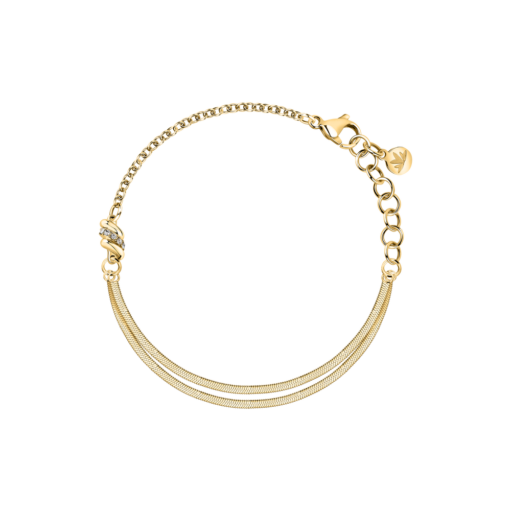 Women's bracelet Torchon gold with knot, adjustable 15 cm + 4 cm extension, MORELLATO