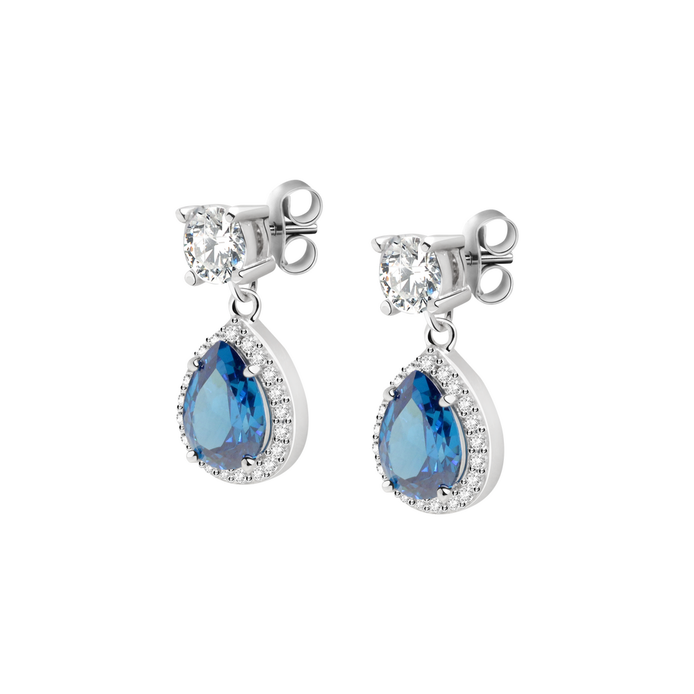 Cercei de dama din argint Tesori cu pandantiv alungit si pietre de zirconiu, MORELLATO