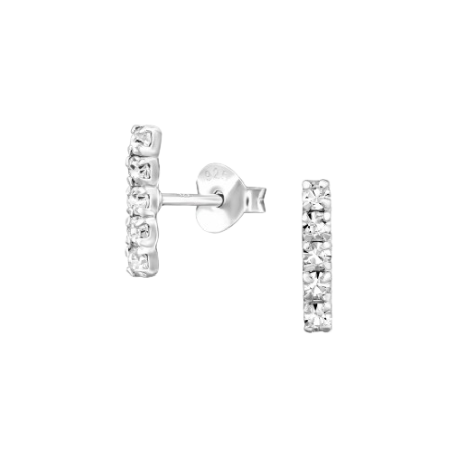 Cercei de damă din argint cu bară si pietre, Tessora