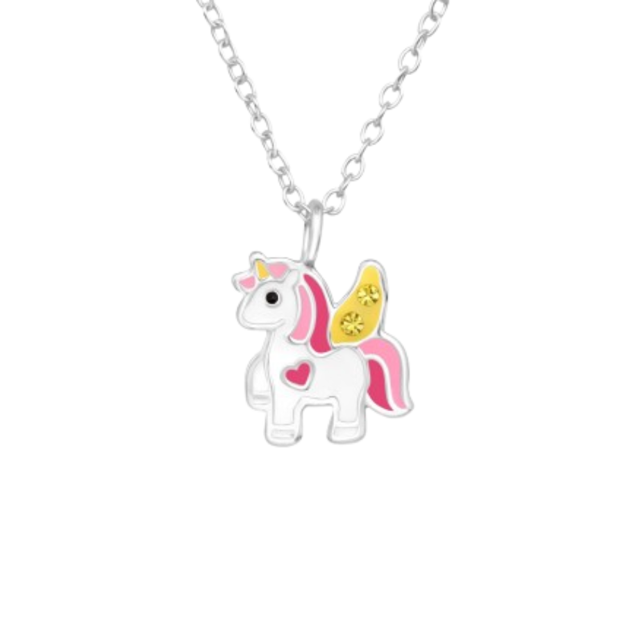 Colier de damă din argint cu pandantiv unicorn, TESSORA