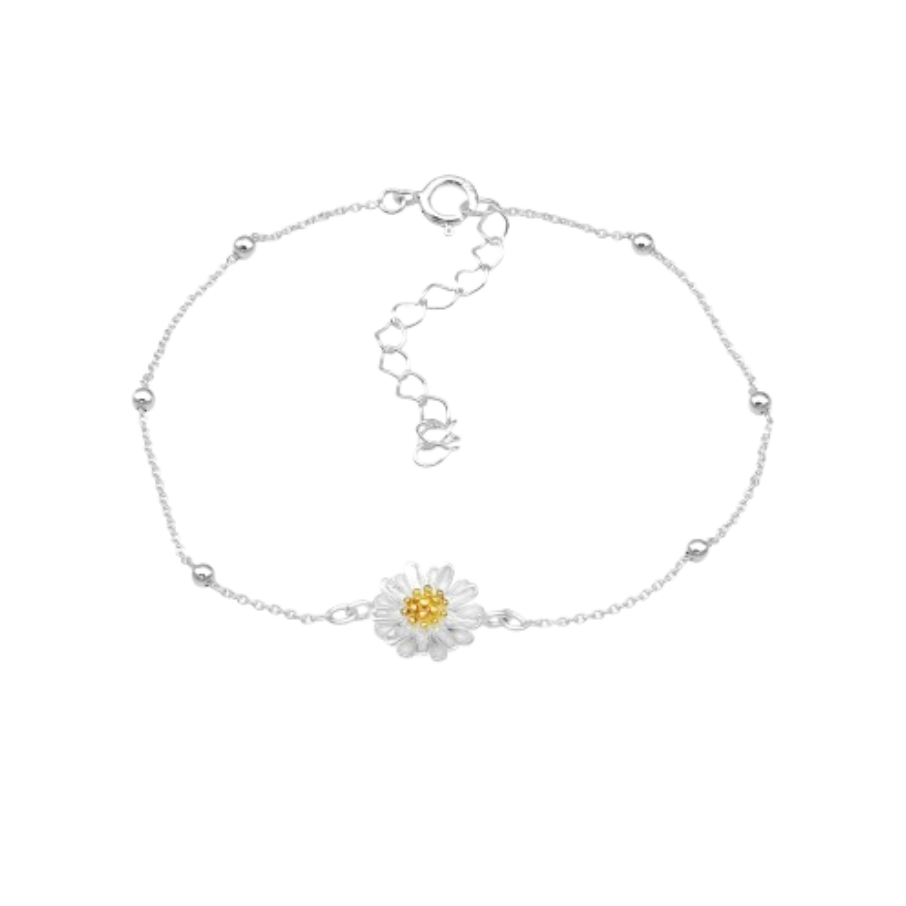 Brățară de damă din argint cu margarete și buline, Tessora