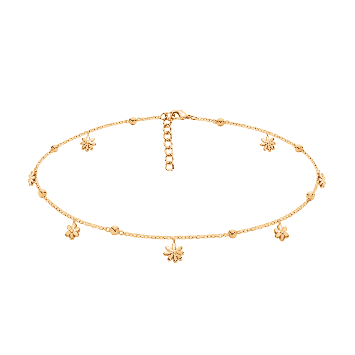 Women's choker Flowers, gold - plated, Lilou - Choker Necklaces - 125/34/LAN/PO - Lilou - Tessora