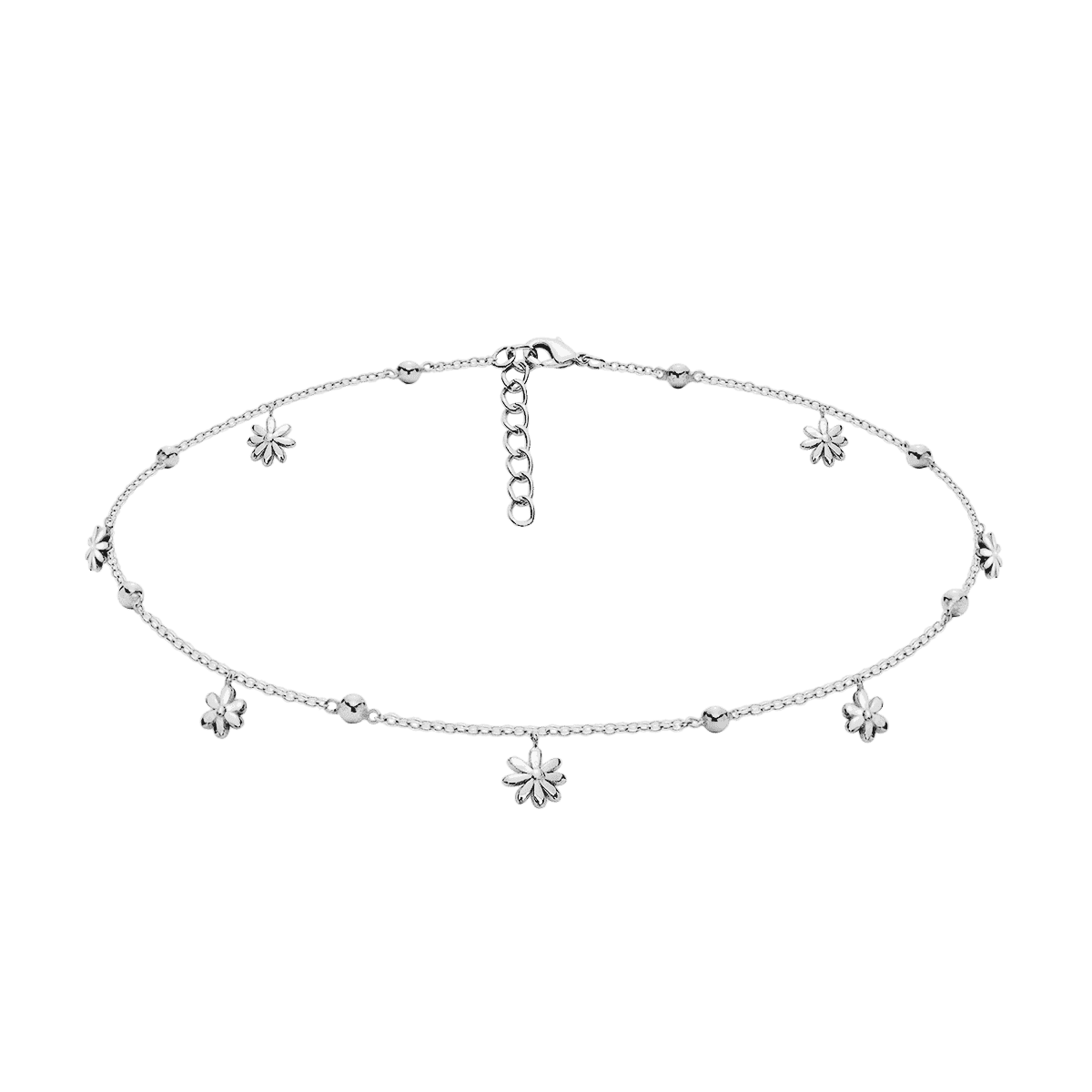Women's choker sterling silver Flowers, Lilou - Choker Necklaces - 125/34/LAN/SR - Lilou - Tessora