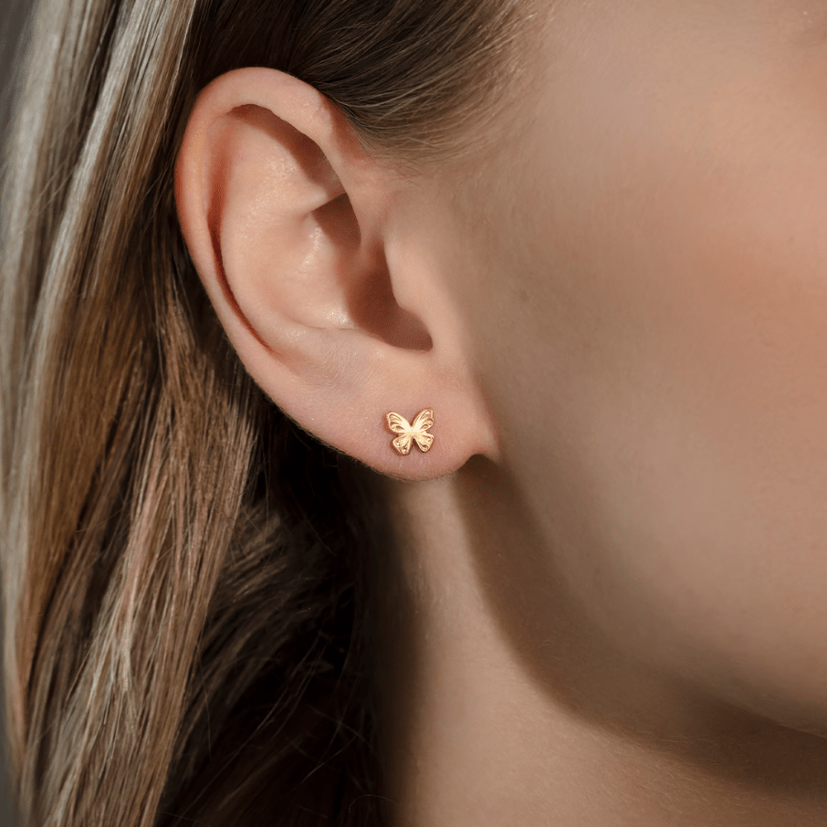 Women's Etincelle butterfly earrings made of 585 gold, Lilou - Earrings - 383/6/KOL/E/ZZ - Lilou - Tessora