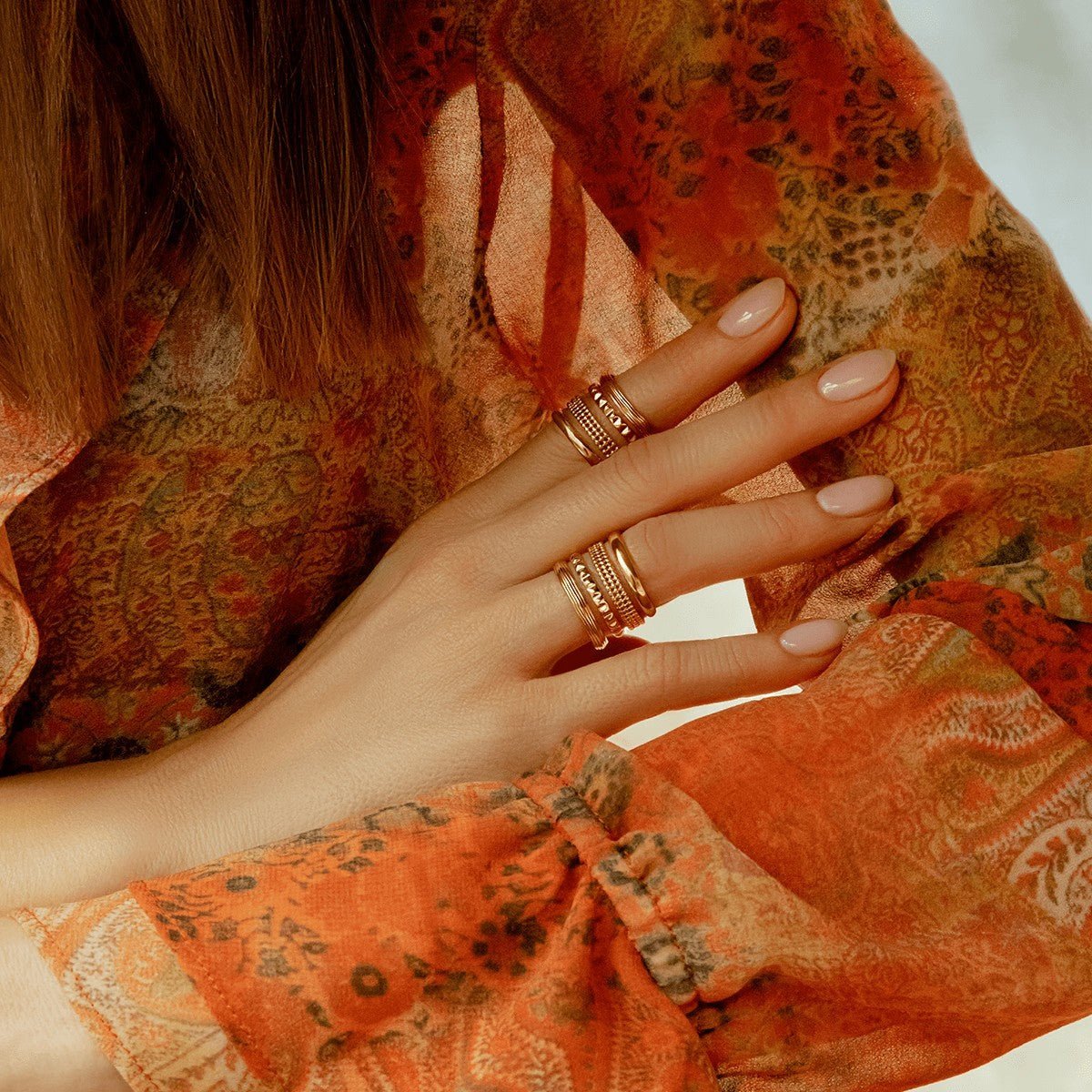 Women's multi - ring Etno ring gold - plated, Lilou - Rings - 171/12/PIE/MULTI/PO - Lilou - Tessora