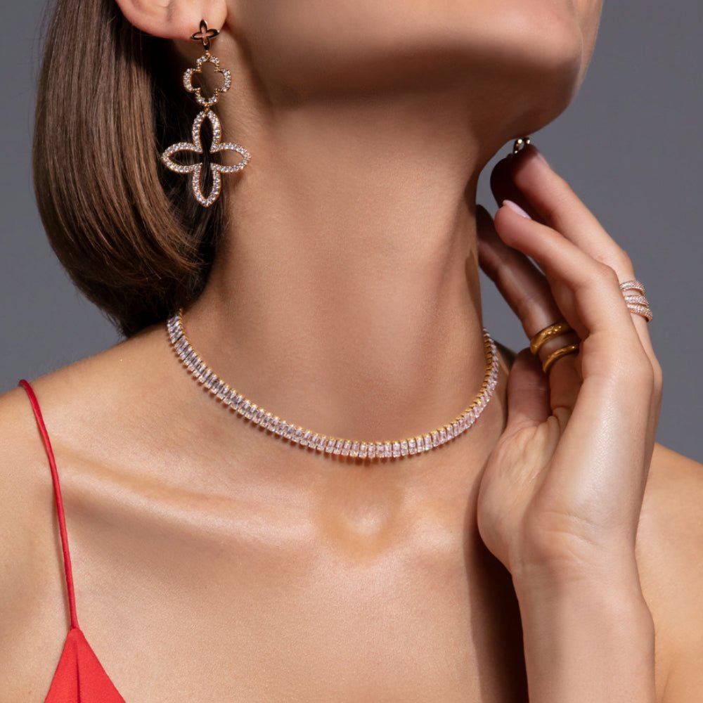 Women's necklace elegant gold - plated 18k, Lilou - Necklaces - 218/360/LAN/BIC/PO - Lilou - Tessora