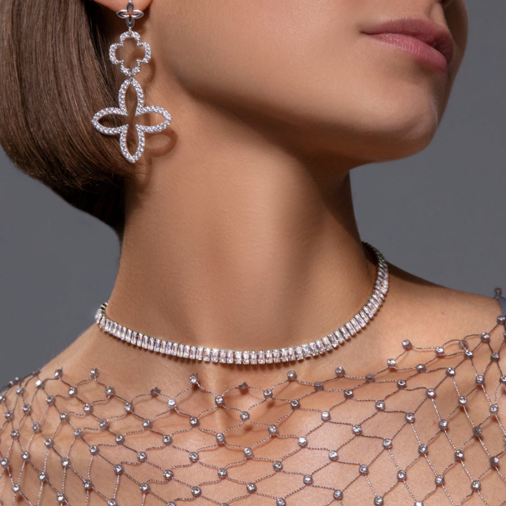 Women's necklace elegant silver - plated, Lilou - Necklaces - 218/360/LAN/BIC/SR - Lilou - Tessora