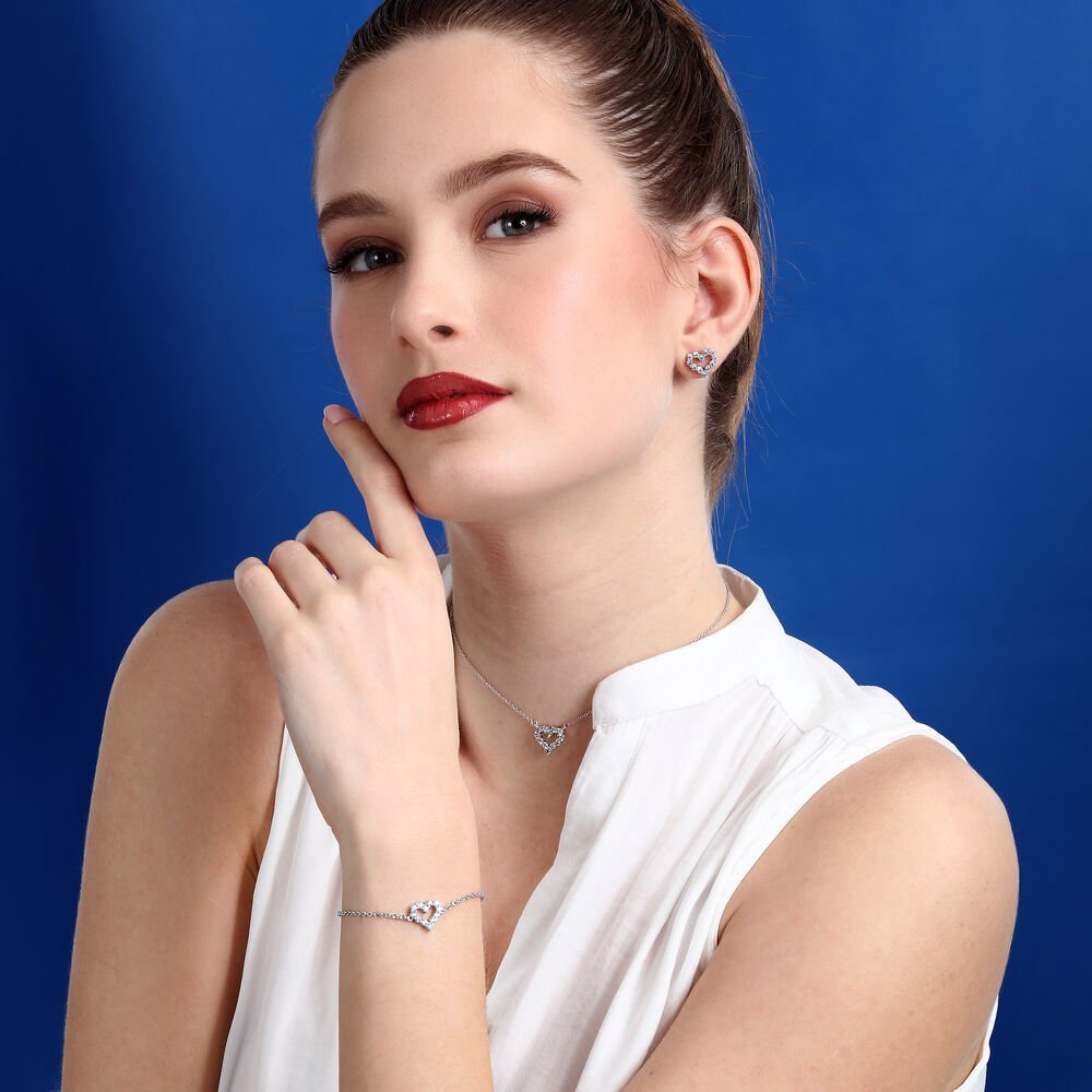 Women's necklace sterling silver Tesori heart - shaped with zirconia stones, MORELLATO - Silver Necklaces - saiw129 - MORELLATO - Tessora