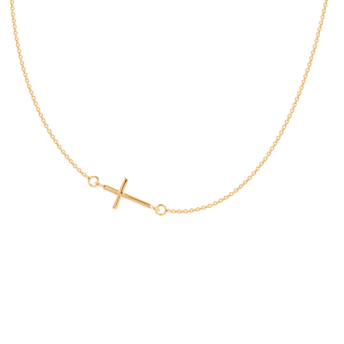 Women's necklace with cross gold - plated, Lilou - Necklaces - 77/15/LAN/Z - Lilou - Tessora