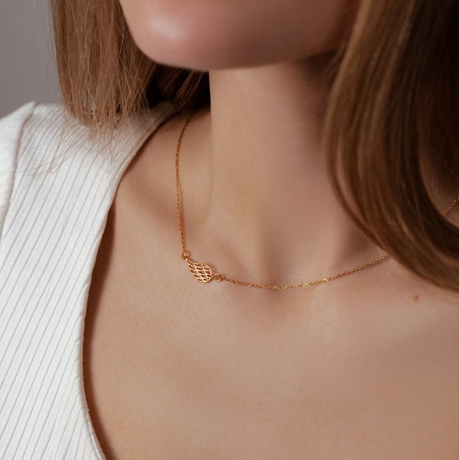 Women's necklace with wing gold - plated 18k, Lilou - Necklaces - 98/15/LAN/Z - Lilou - Tessora