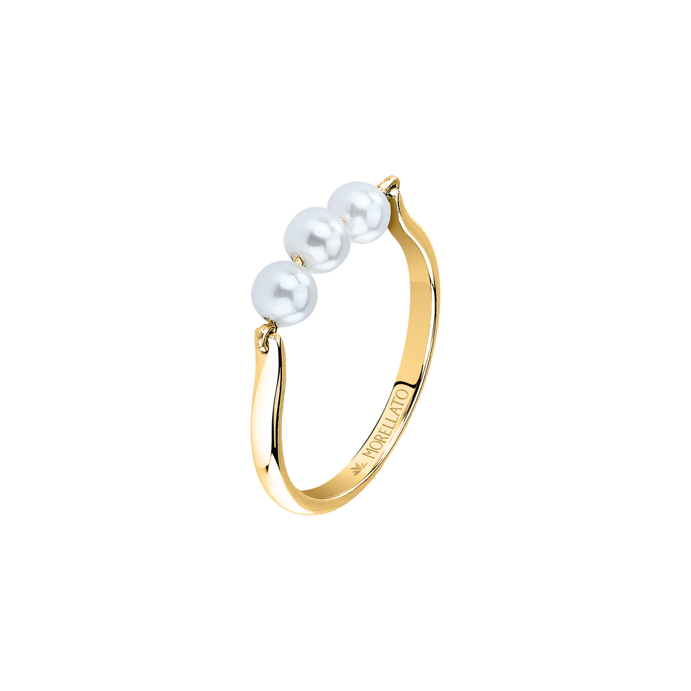 Women's ring sterling silver gold with three pearls, MORELLATO - Pearl Rings - sawm11012 - MORELLATO - Tessora