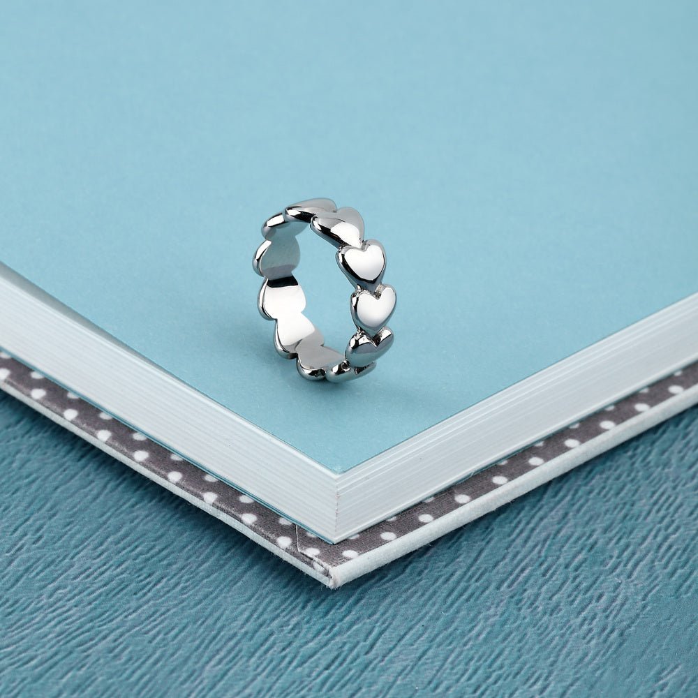 Women's Silver Ring with Hearts, LA PETITE STORY - Rings - lps03avv04012 - LA PETITE STORY - Tessora