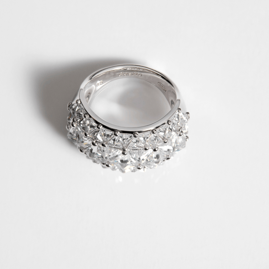 Women's Silver Wedding Band GEMMA, ROSATO - Rings - RZGE46A - 52 - ROSATO - Tessora