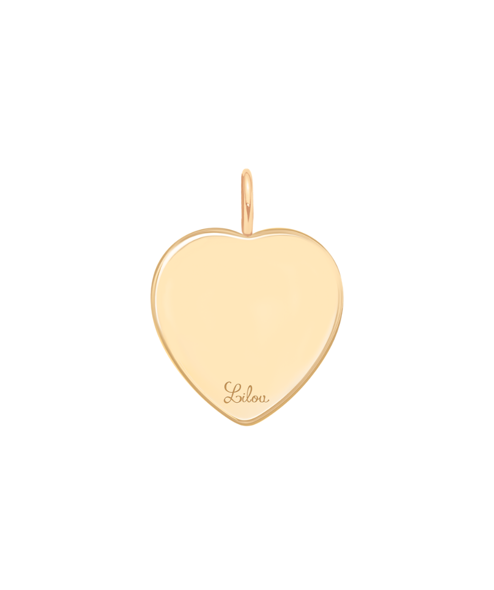 Women's Icons pendant with white heart-shaped crystal, gold-plated, Lilou