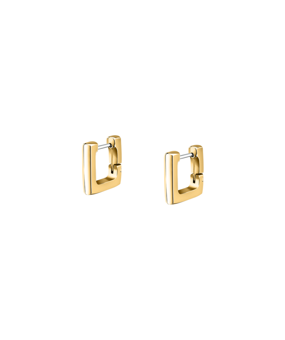 Women's earrings Creole square shape, yellow gold, size 1.4x1.4 cm, MORELLATO