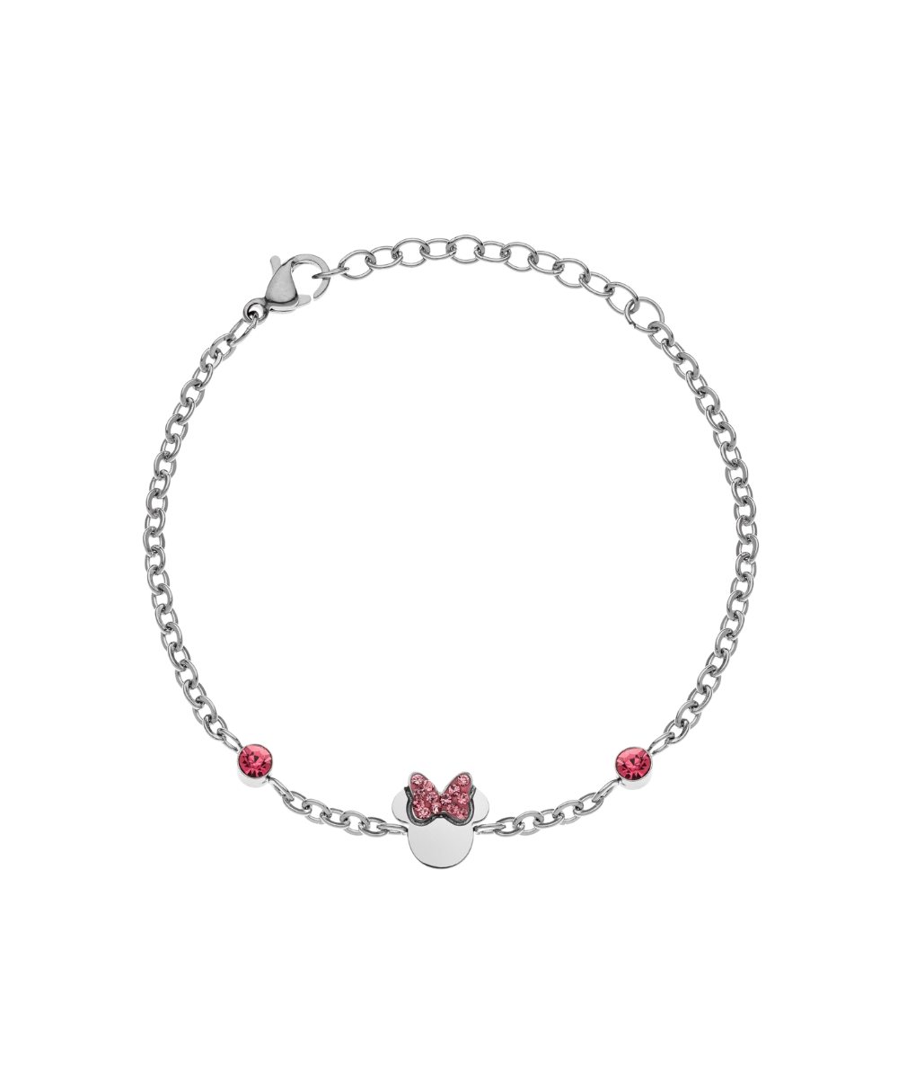 Kids adjustable bracelet with Minnie Mouse and pink crystals, Disney