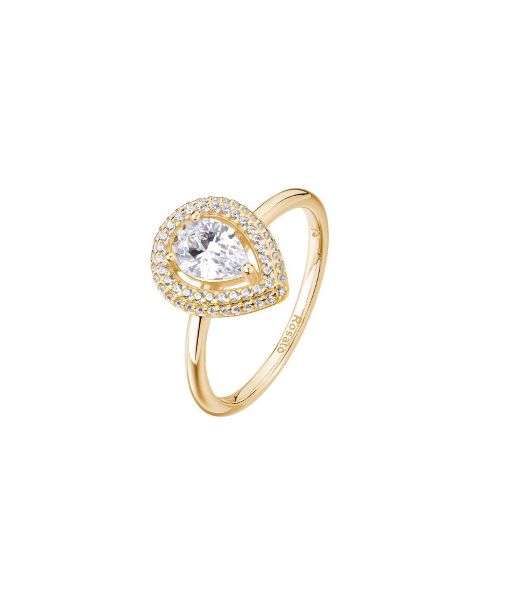 Women's silver Anna ring, gold plated, Rosato