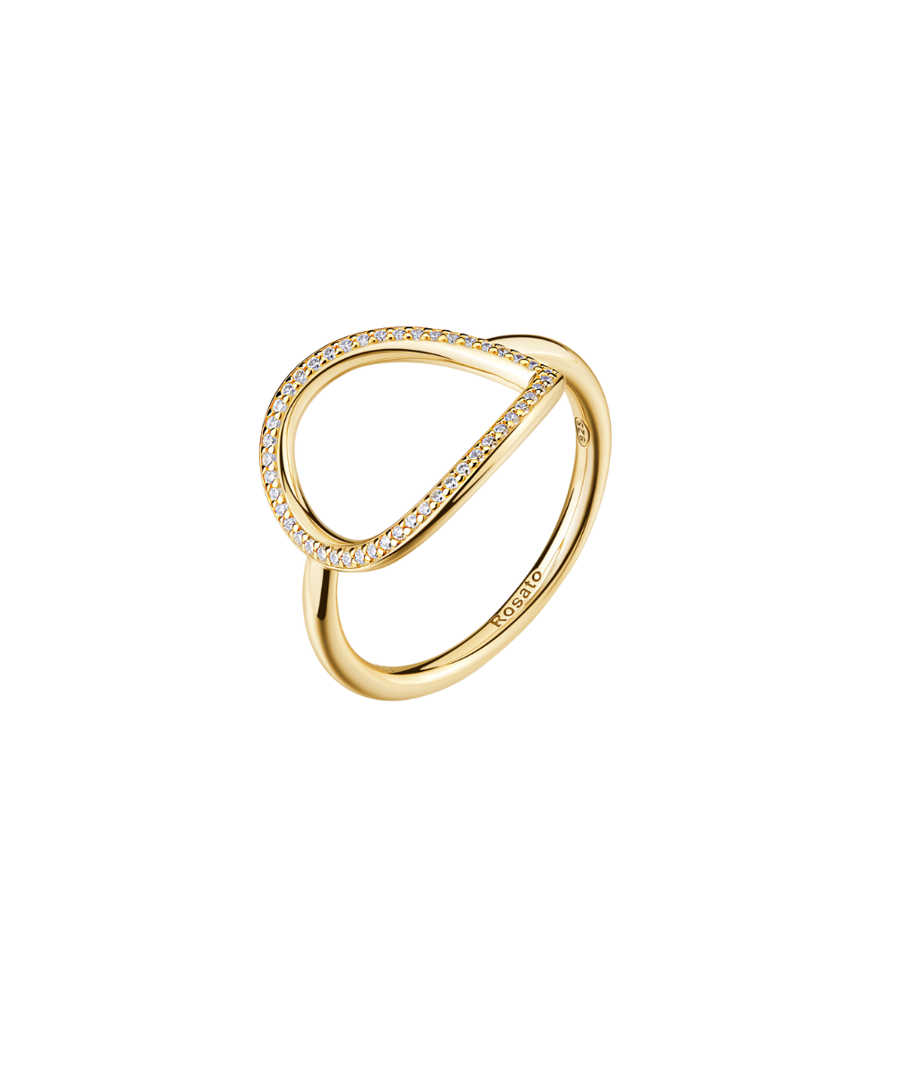 Women's silver Sofia ring, gold plated, Rosato