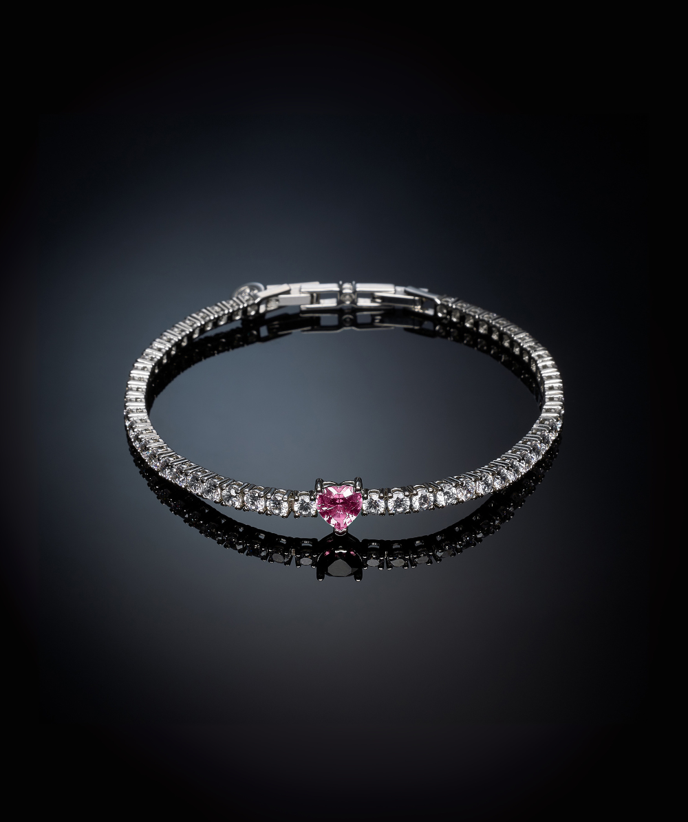 Women's First Love bracelet with pink heart, Chiara Ferragni