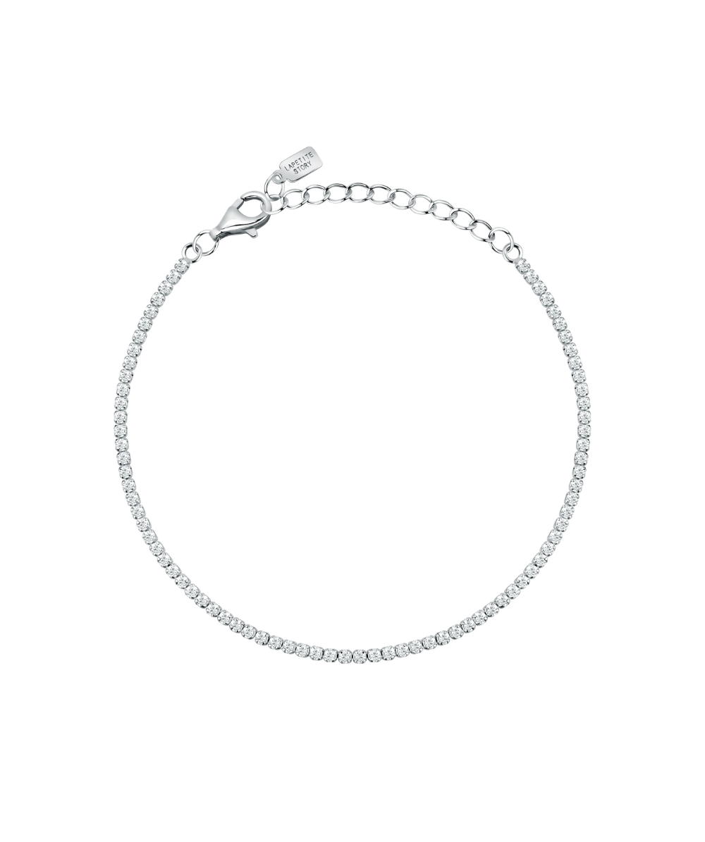 Women's tennis bracelet with white zirconia, La Petite Story