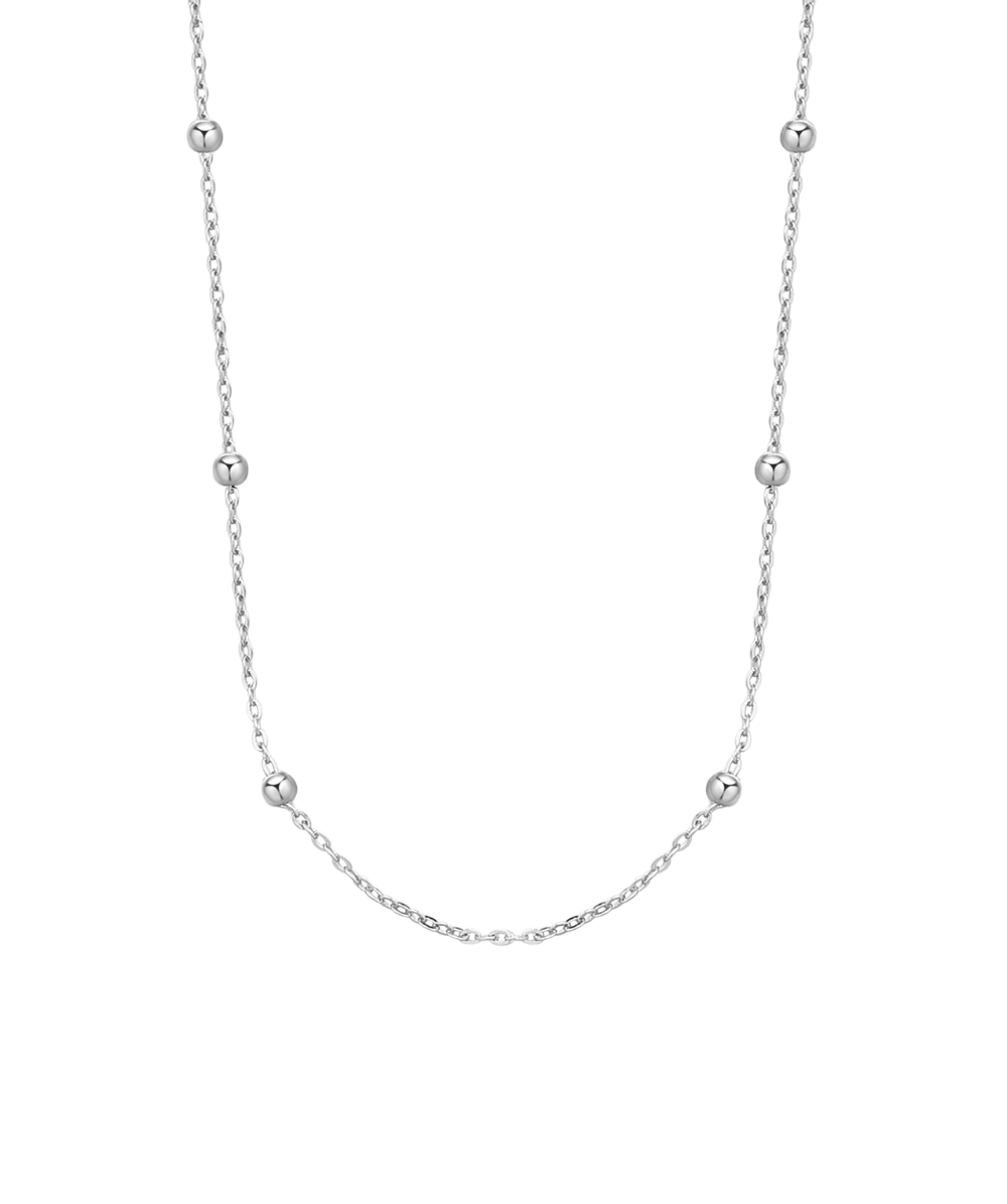 Women's silver necklace STORIE short cable chain, 44cm, ROSATO