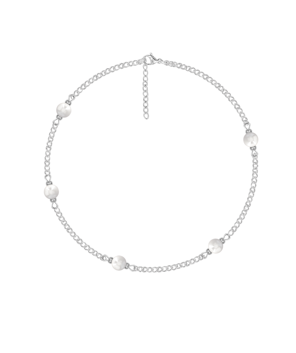 Bratara dama cu perle, placata cu argint, reglabila 16 + 5 cm, Lilou