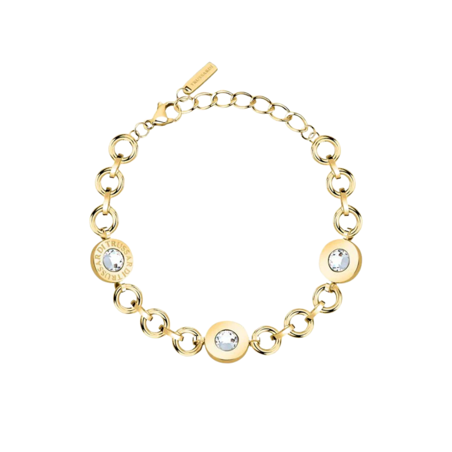 Bratara dama T-LOGO placata cu argint, reglabila 16+3cm, TRUSSARDI