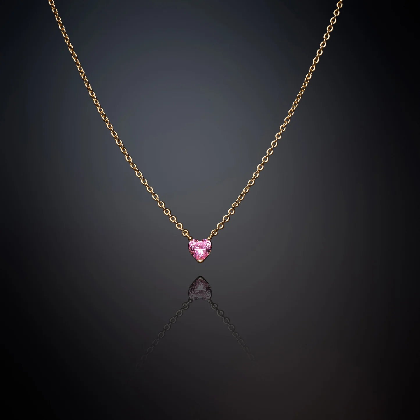 Adjustable FIRST LOVE necklace with pink pendant heart, Chiara Ferragni